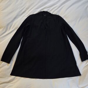 COS Black Vneck Long Sleeve Minimalist Dress Flare Skirt Size Small